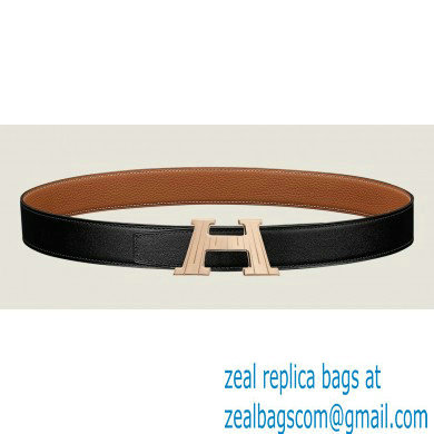 Hermes H Take Off belt buckle & Reversible leather strap 32 mm 07 2023